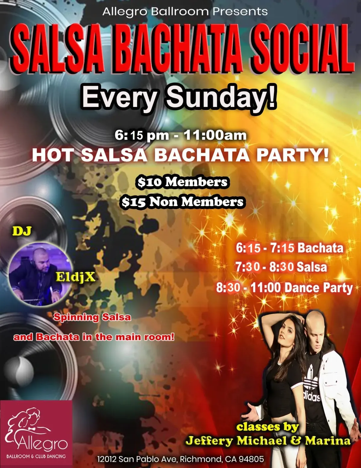 Salsa Bachata Social at Allegro at Allegro Ballroom — Sunday, October 25
